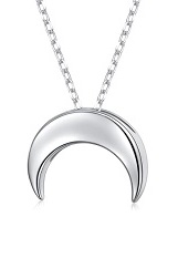 admirable crescent moon silver baby necklace